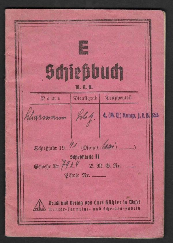 German shootingbook for a German machine gun squad. (1941)