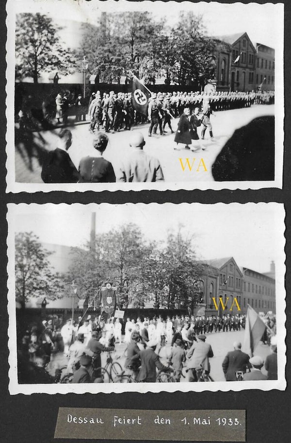 Dessau (Sachsen-Anhalt) celebrates Labour Day on 1 May 1933 ( 2 photo's)