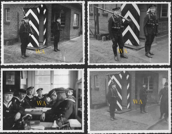 4 beautiful Kriegsmarine photographs near a sentry box