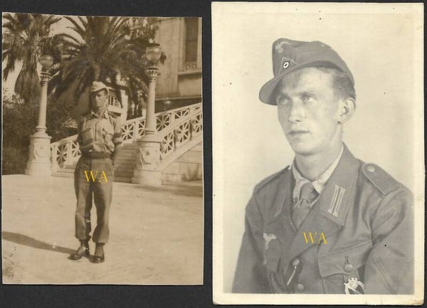 2 photo portraits of a member of the German Afrika Korps (DAK) who also served in Russia!