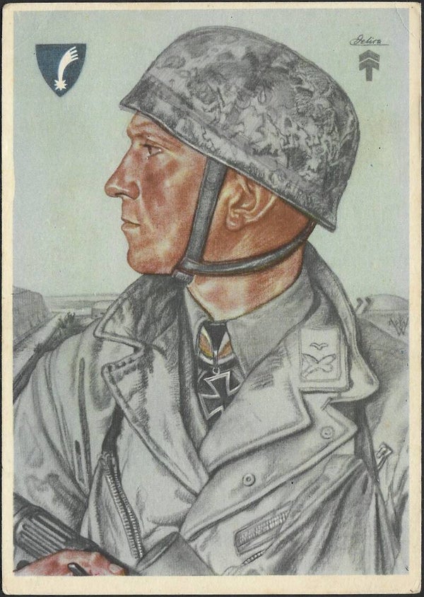 Willrich postcard 'Hauptmann Delica'. (Unsere Luftlandestruppen : Fort Eben-Emael)