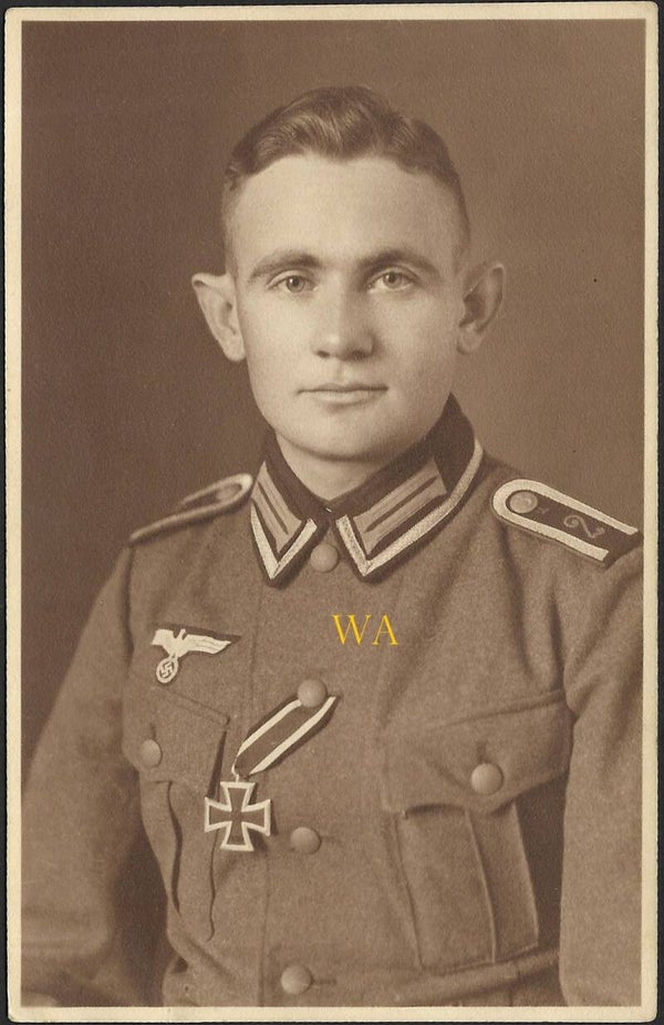 'Unterfeldwebel' has just been awarded the Iron Cross, 2nd Class, in sepia. (KIA).