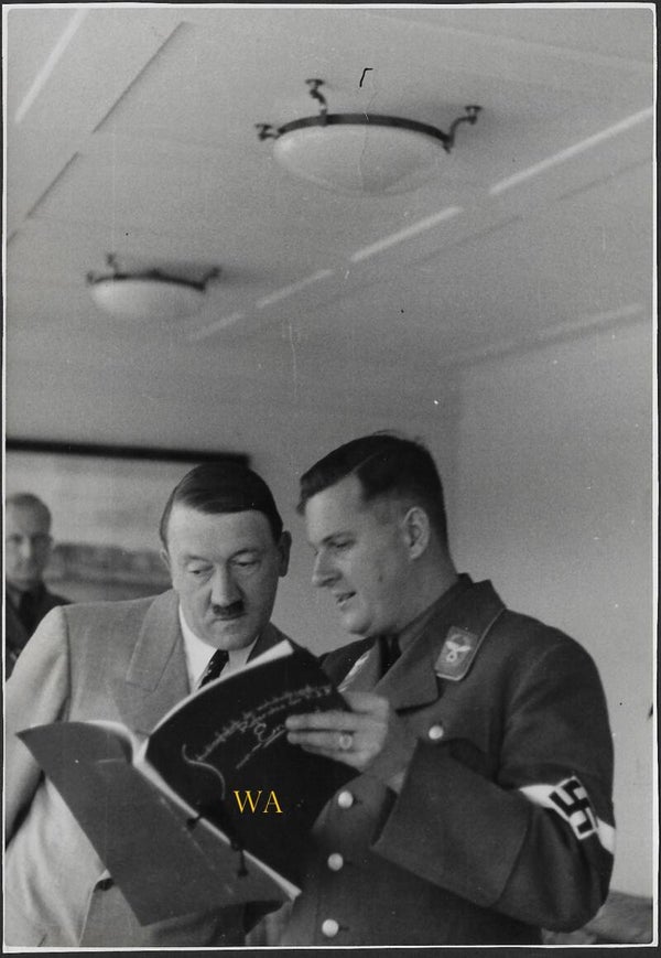 Press photograph by Heinrich Hoffmann: Hitler and Von Schirach (rare!)