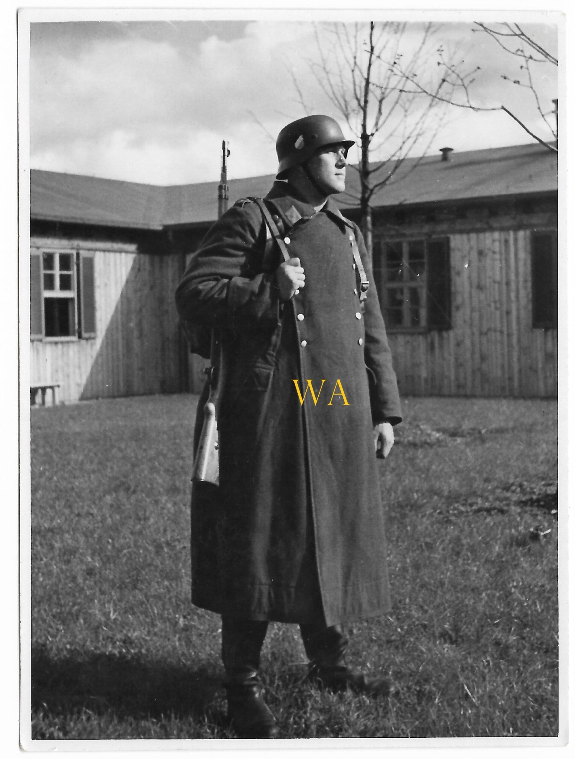 'Sturdy' German soldier with Steel helmet and K98 rifle, visible decal.