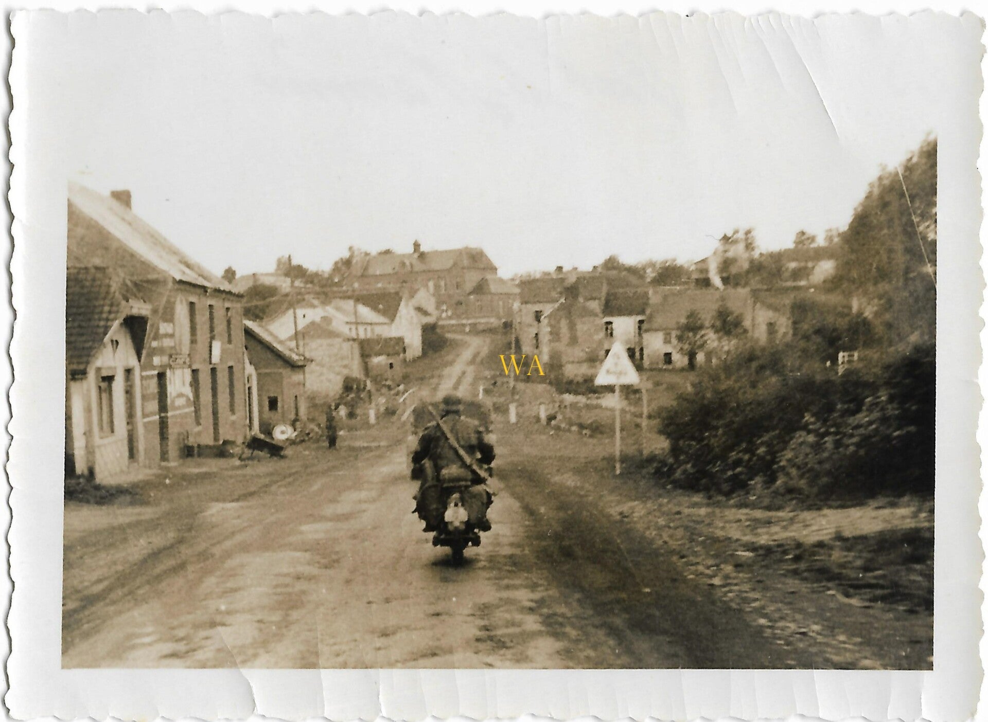 German motorcyclist near Namur in Belgium.
