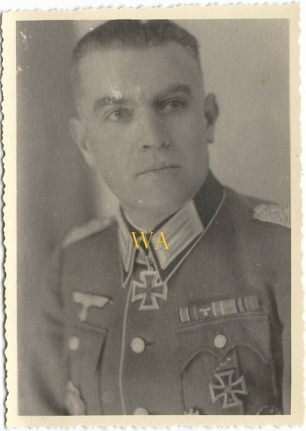 Portrait photo Knight Cross bearer with various awards