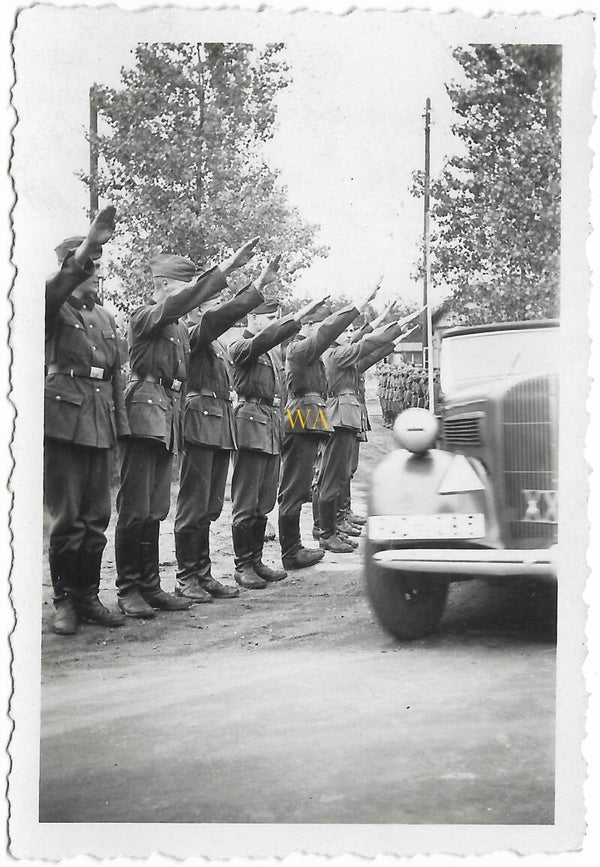 Group of RAD soldiers brings salute