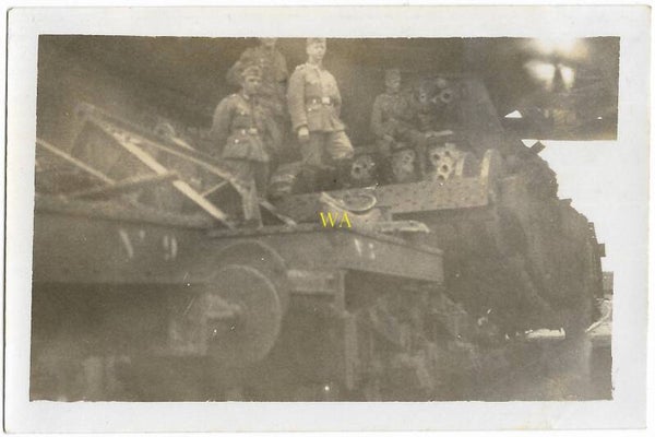 Beutepanzer - French tank on transport by rail.