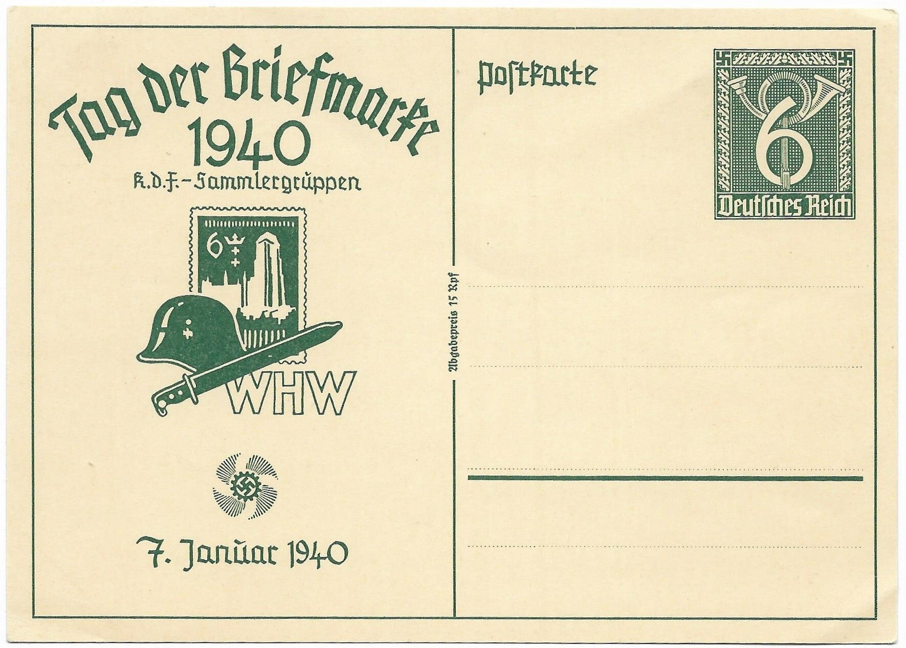 Tag der Briefmarke. 1940. K.d.F. - Sammlergruppen.