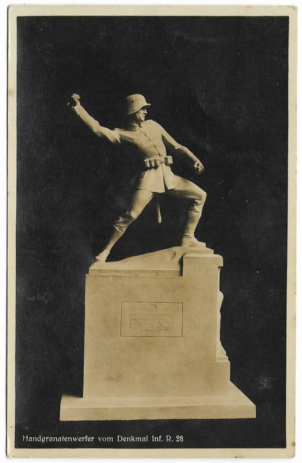 Postcard : 'Handgranatenwerfer vom Denkmal Inf. R.28'