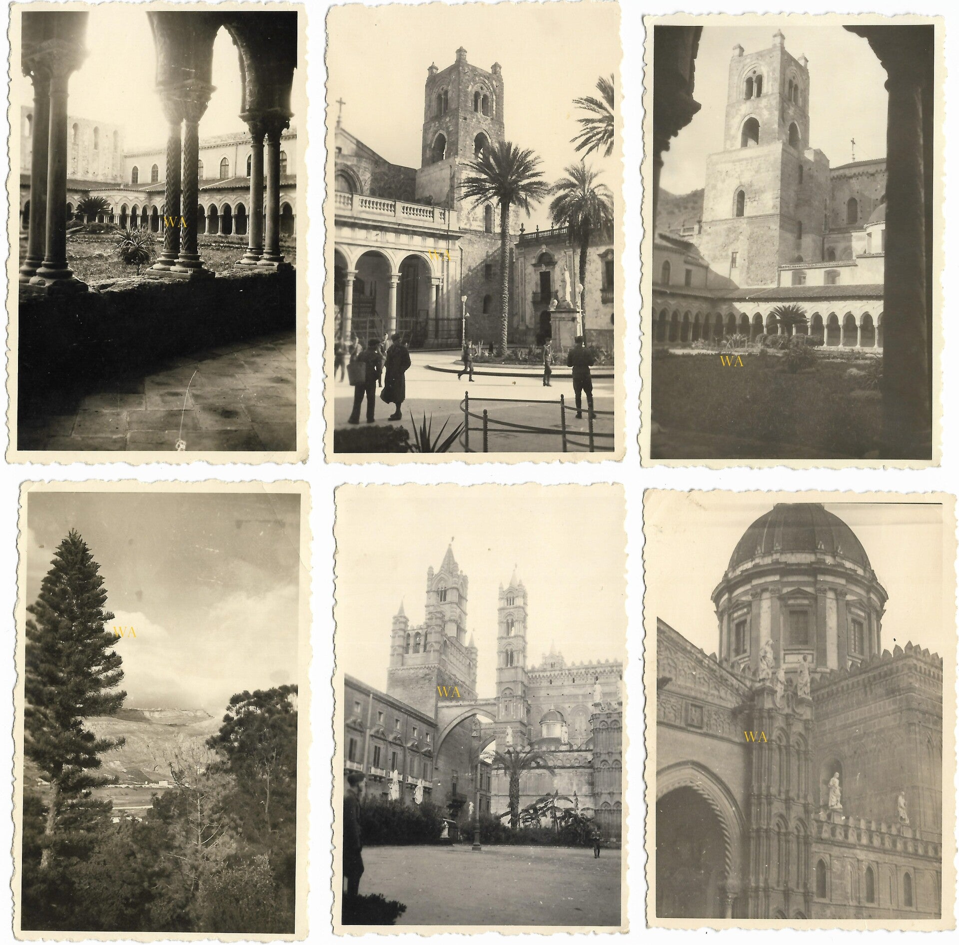 6 photos of Monreale in Sicily - Italy (wartime period)