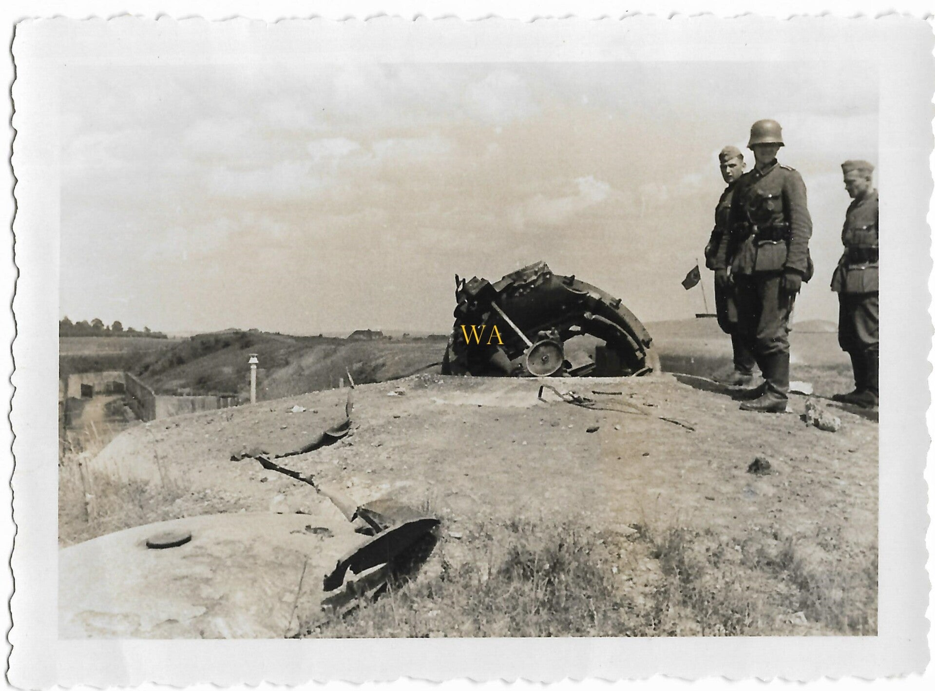 German soldiers on top of Fort St. Heribert ( Belgium, near Namur)