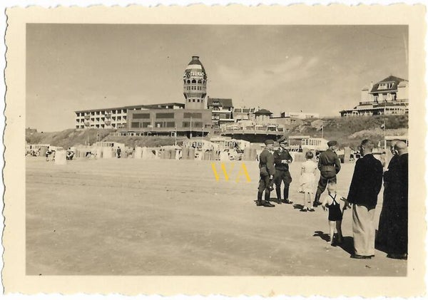 Dutch beach and coastline near Zandvoort with German soldiers on the front