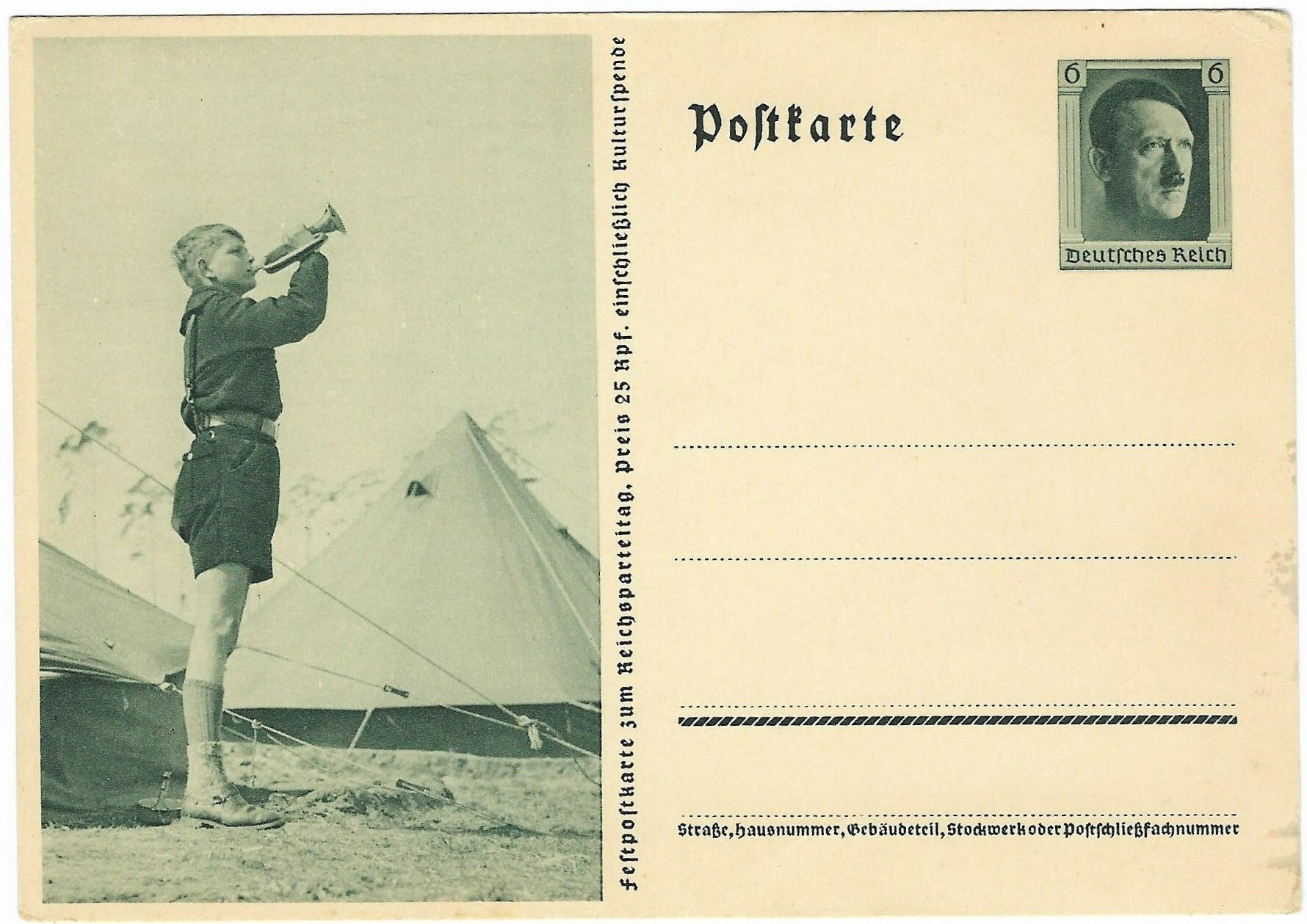 Feldpostkarte zum Reichsparteitag 1937 ( HJ / DJ)