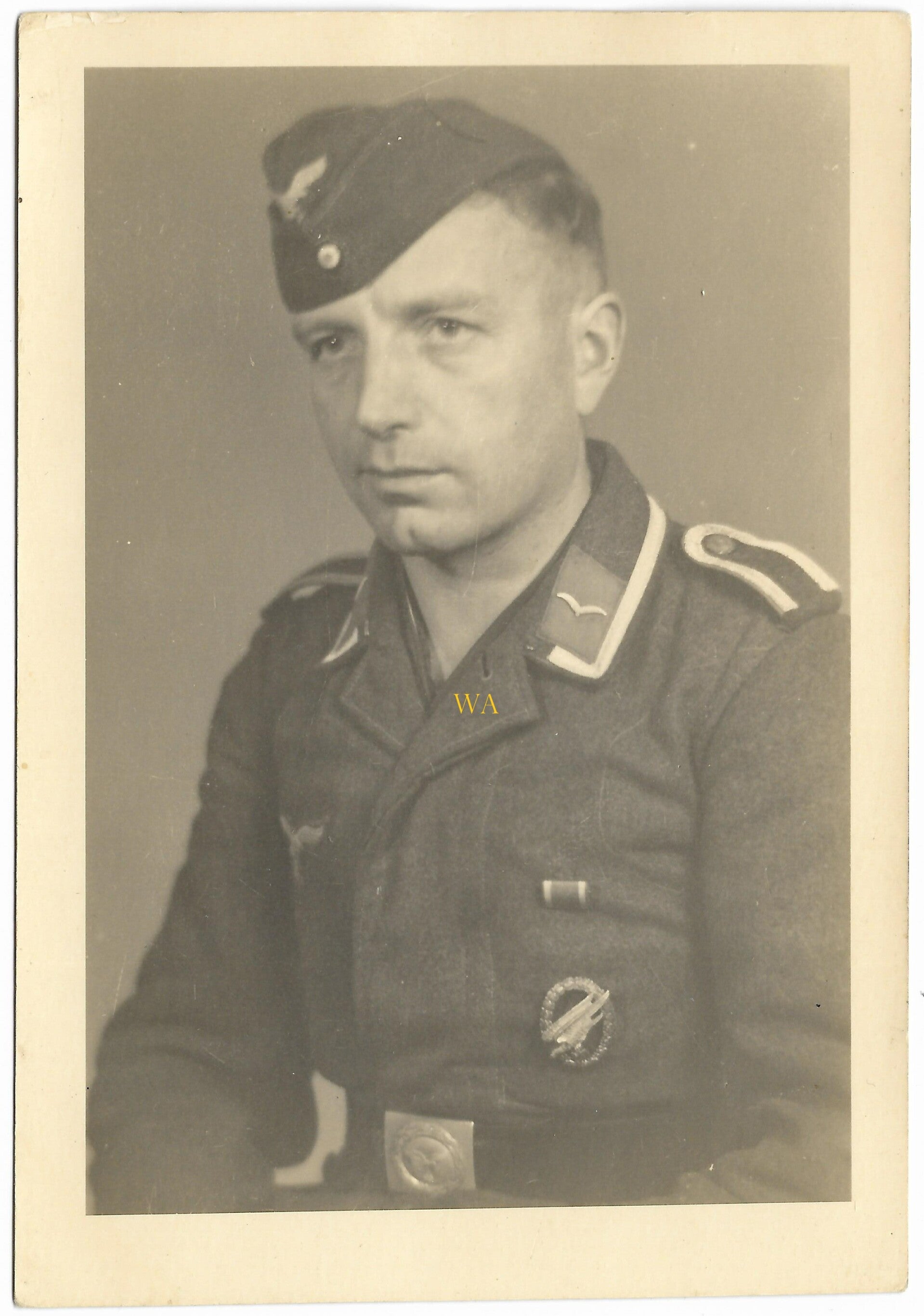 Portrait of a Fallschirmjäger with Abzeichen.