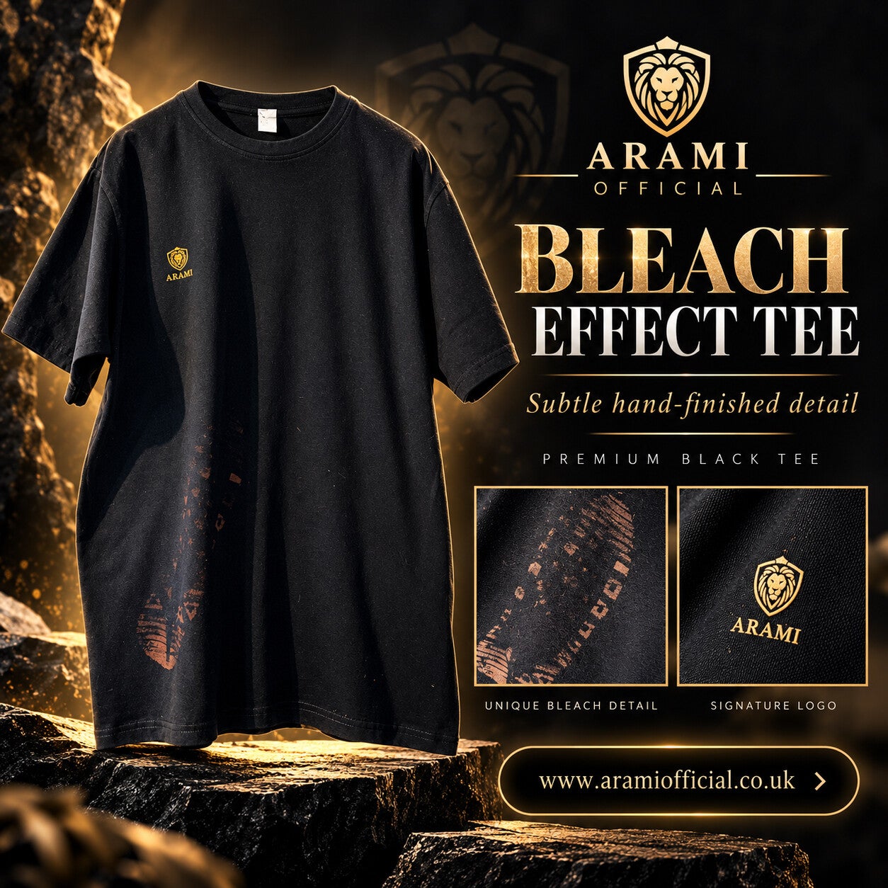 Mens One of a Kind – Black Footprint Bleach Effect T-Shirt