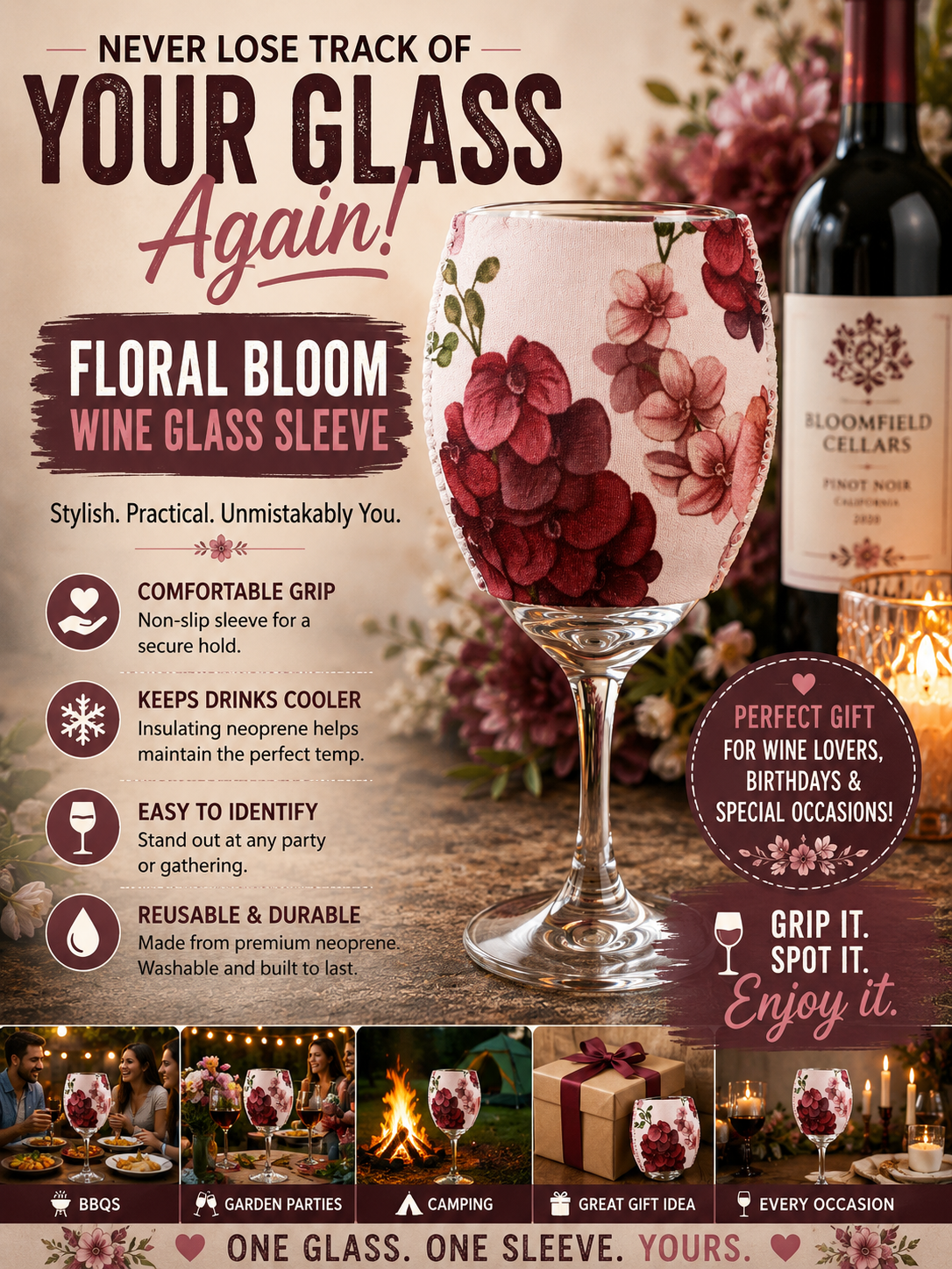 Wine glass sleeves