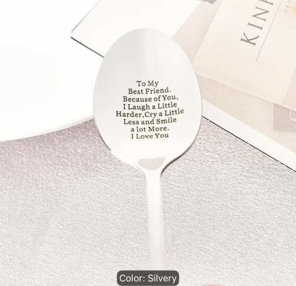 Mirror Polished Engraved Spoons.