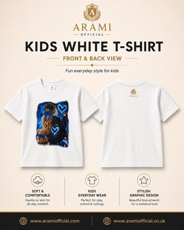 Arami Official – Kids Blue Heart Girl T-Shirt