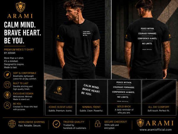 mens CALM MIND. BRAVE HEART. BE YOU. MEN’S T-SHIRT