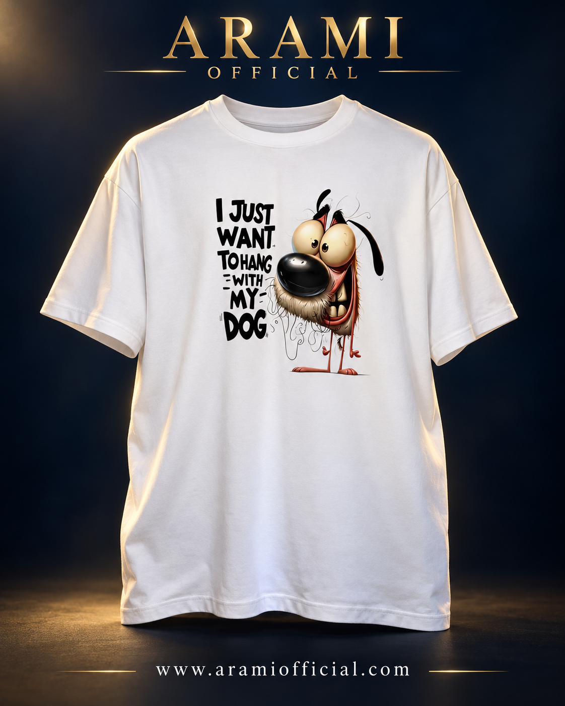 unisex I Just Want to Hang With My Dog – Wide-Eyed Dog T-Shirt - Unisex