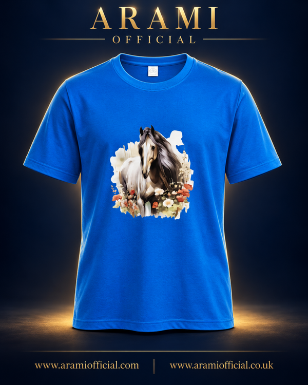 unisex Horse & Flowers T-Shirt - Unisex