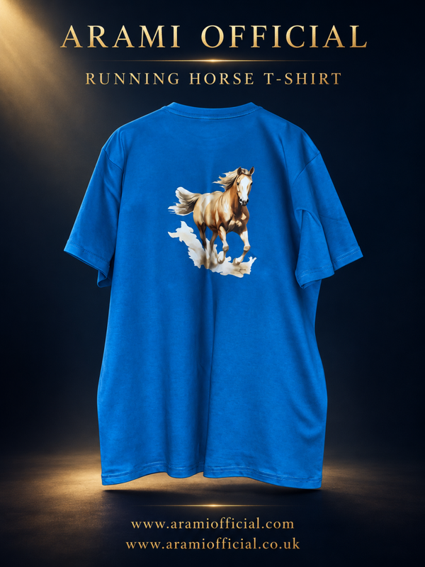 unisex Running Horse Back Print T-Shirt - Unisex