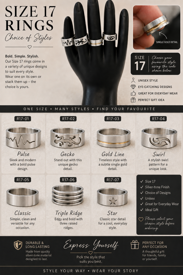 Tamla size 17 rings