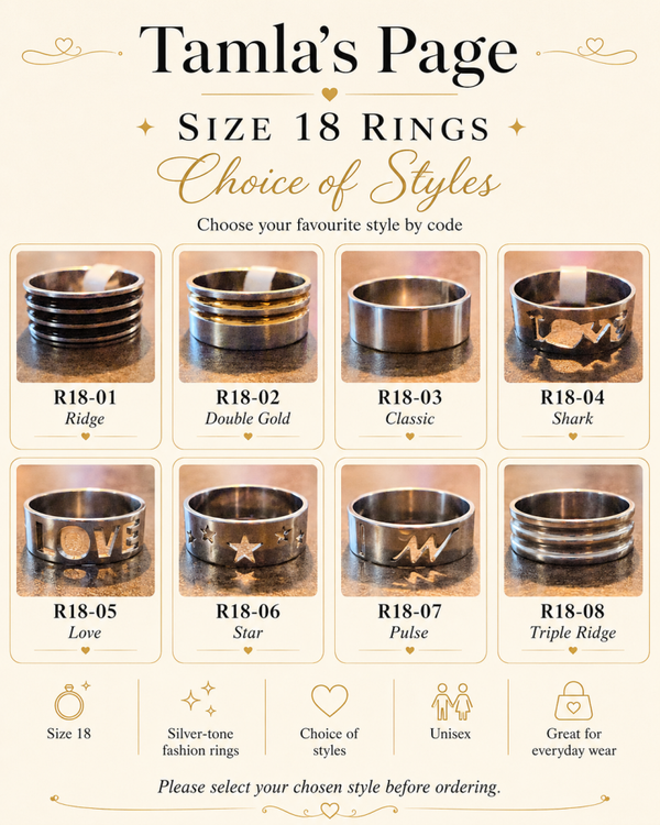 Tamla size 18 rings