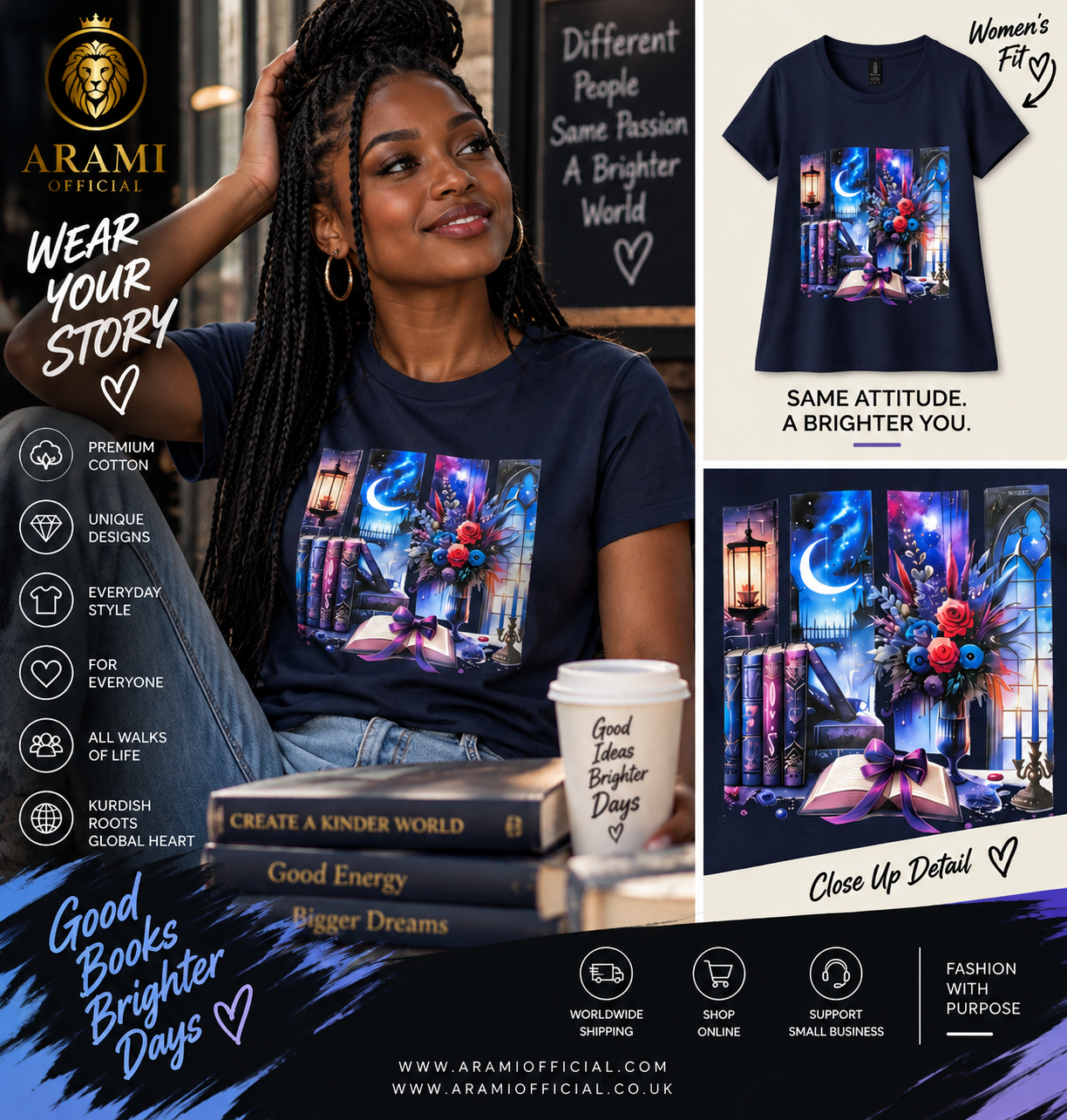 womens Midnight Reader Women’s T-Shirt - Navy - Women
