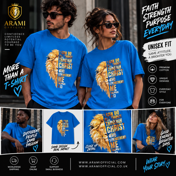 unisex Philippians 4:13 Lion T-Shirt - Unisex