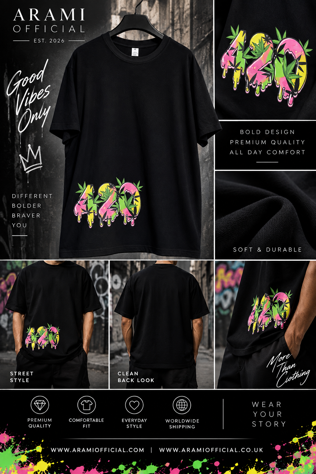 unisex 420 Graphic T-Shirt – Black - Unisex