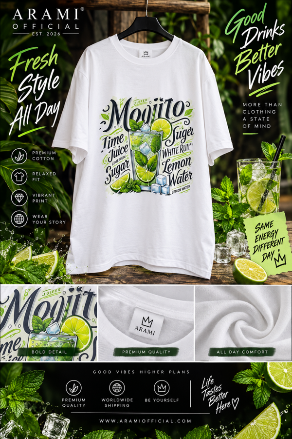 unisex Mojito Graphic T-Shirt – White - Unisex
