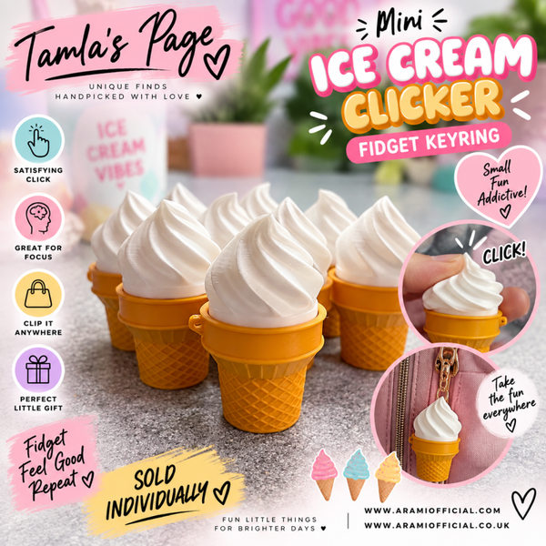 Mini Ice Cream Clicker Fidget Keyring 🍦