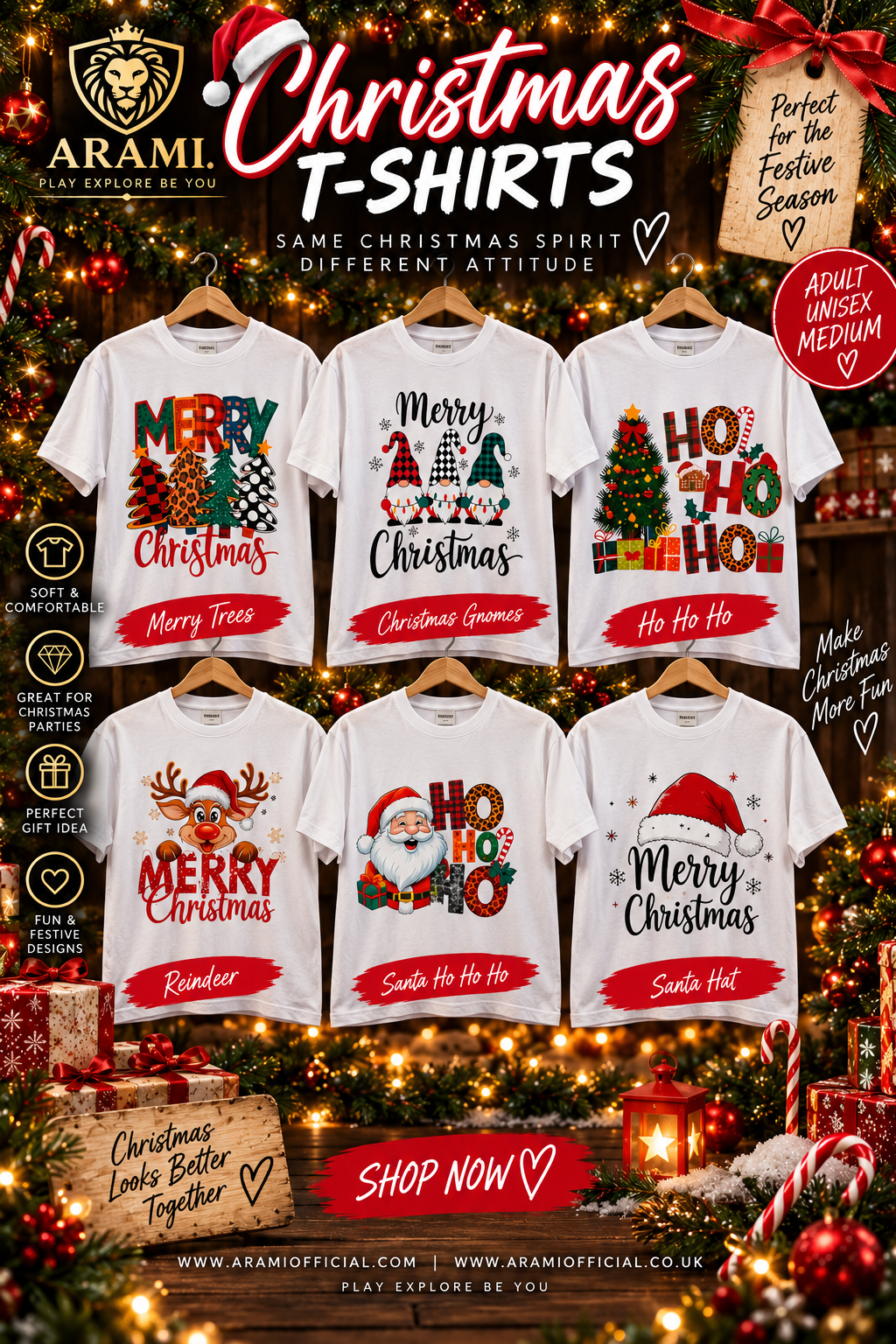 🎄 Adult Christmas T-Shirts – Unisex Medium