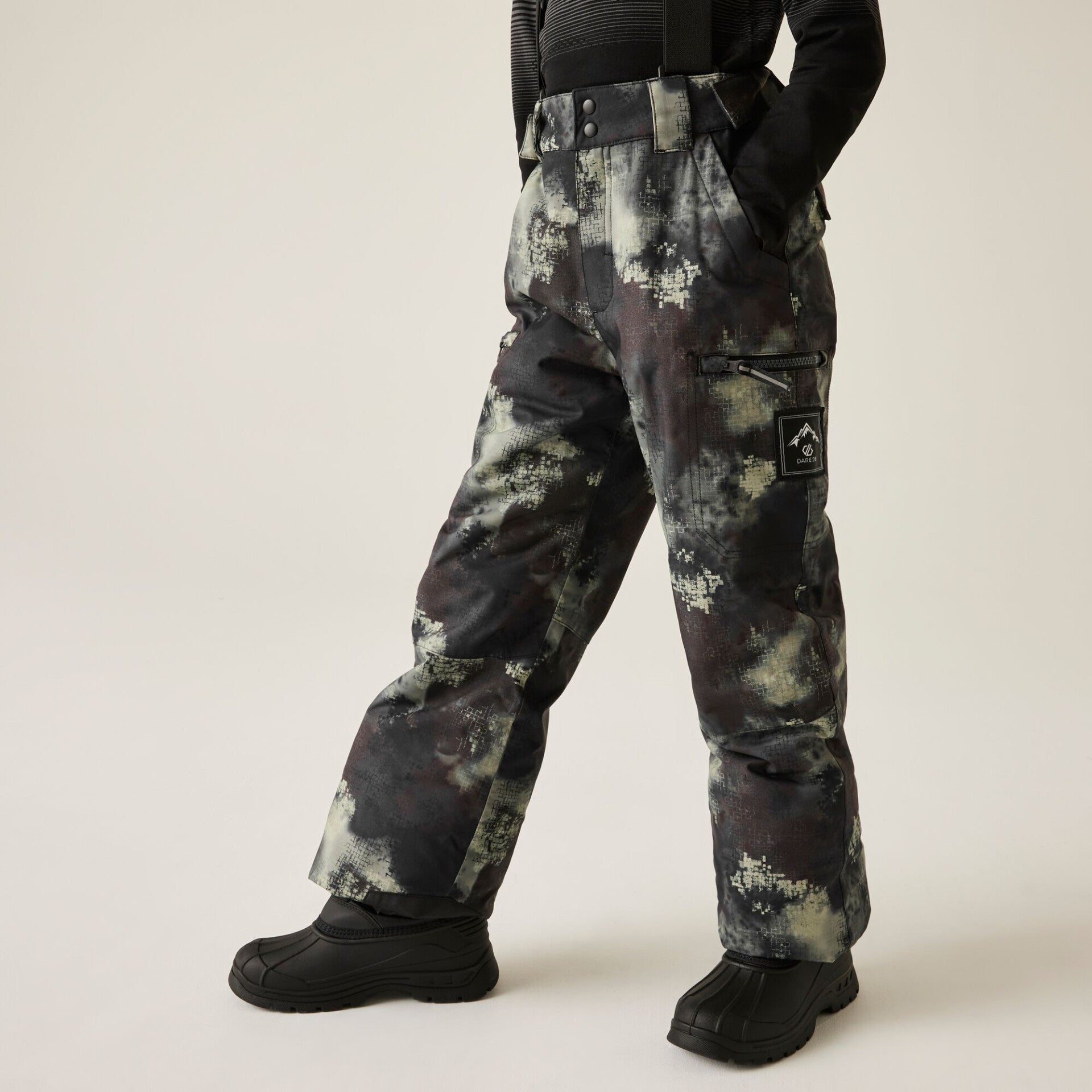 Kids' Pow II Waterproof Ski Pants | Distressed Print