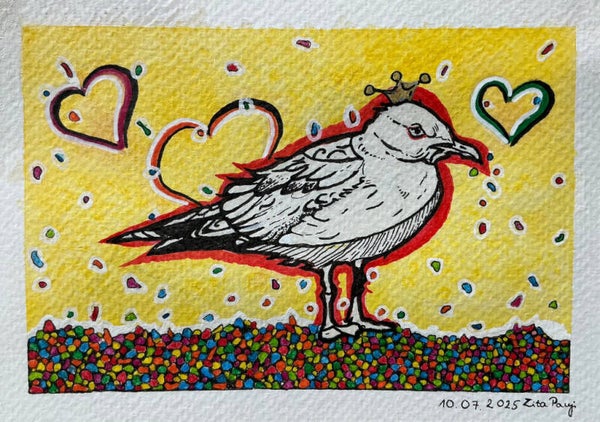Viktor, the hungry bird (original without frame)