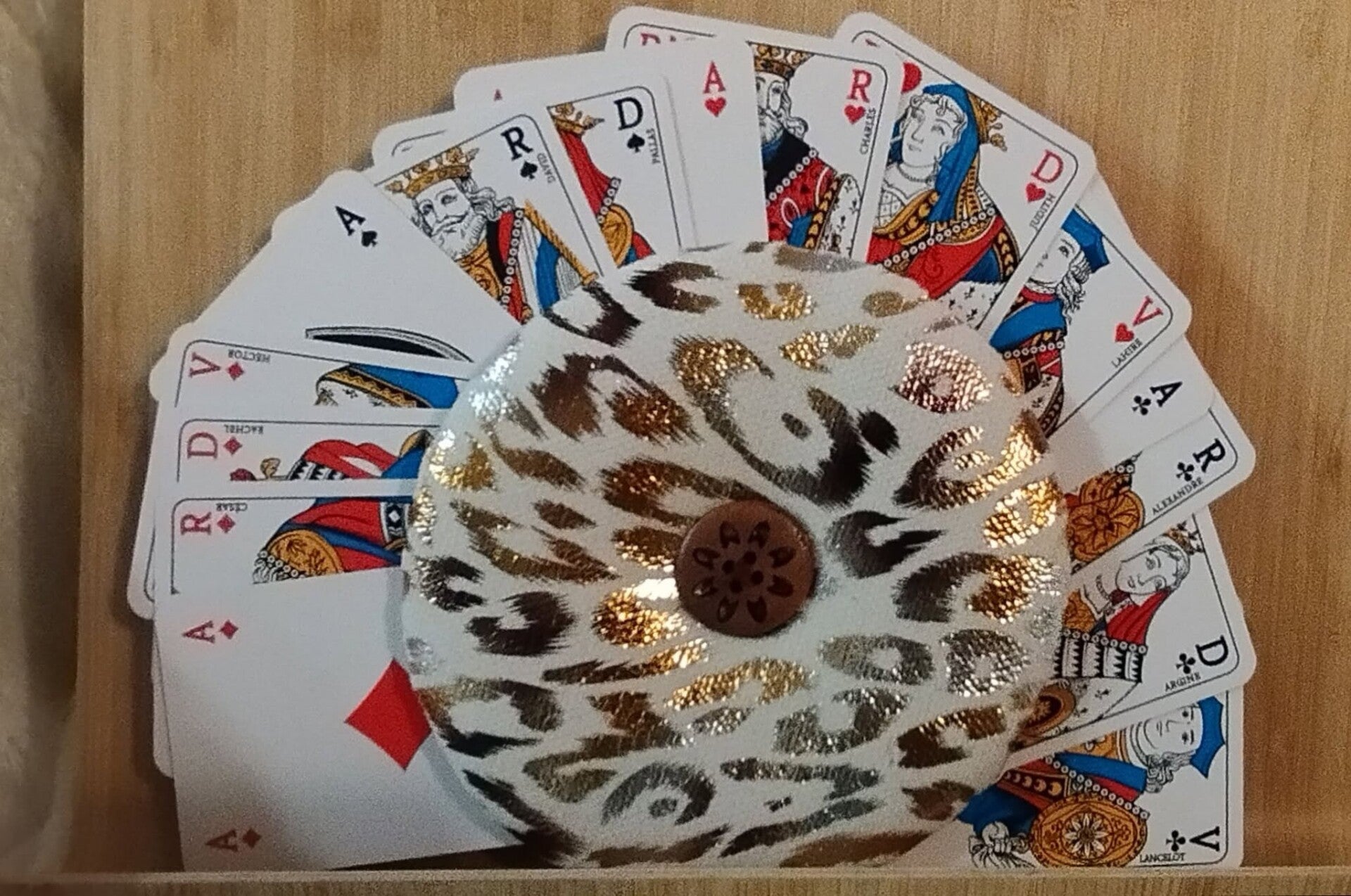 PORTE CARTES A JOUER doré