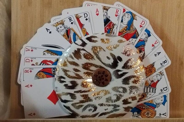 PORTE CARTES A JOUER doré