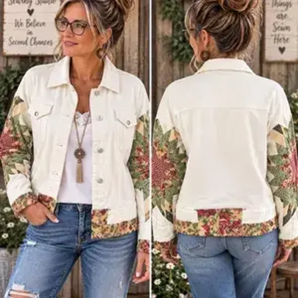 Up Cycle - Jean Jacket - Quilt Details - J103
