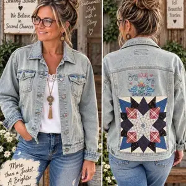 Up Cycle - Jean Jacket - Quilt Details - J107