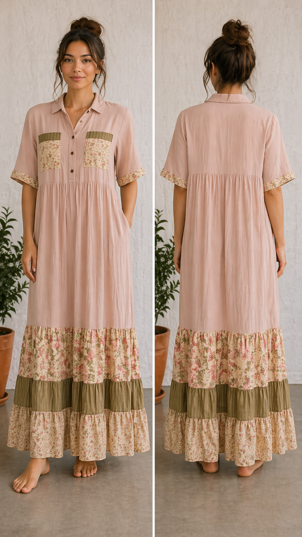 Up Cycle - Pink Floral Dress - D102