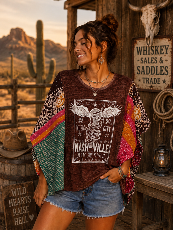 Cute Western - Up Cycle - Kantha Tee - K191