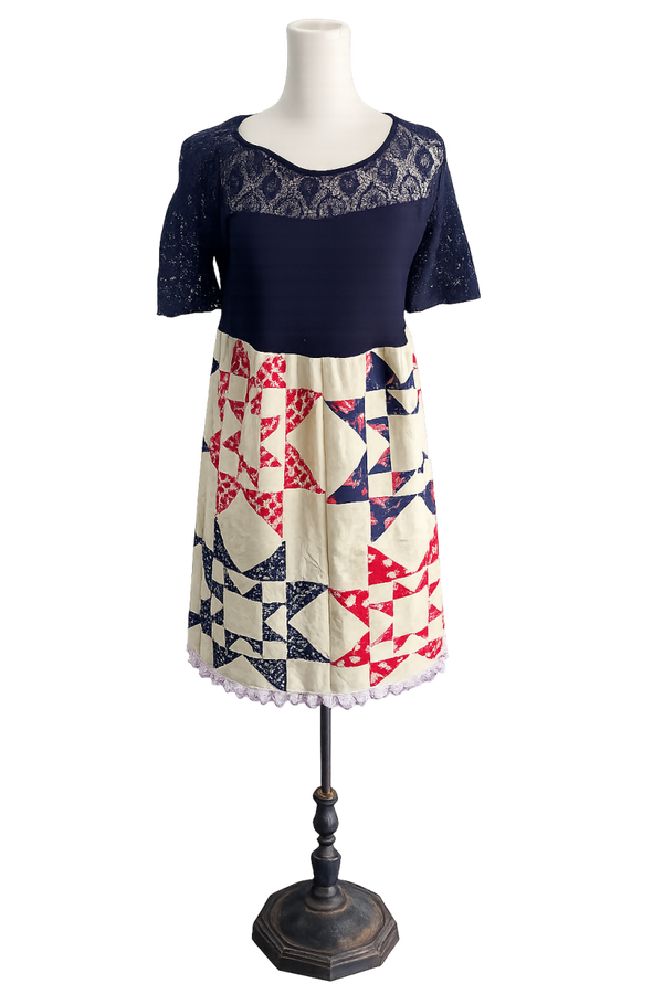 Americana Upcycled Quilt Dress