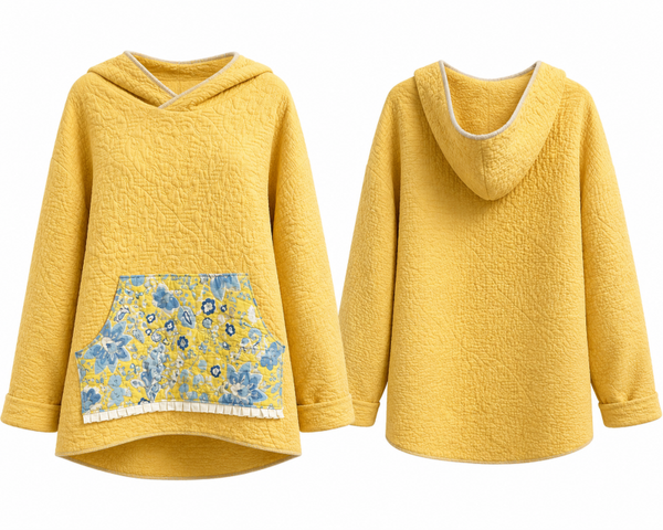 Sunny Yellow Vintage Quilt Hoodie