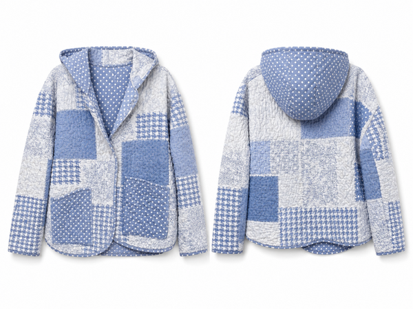 BLUE QUILTED COAT Q139