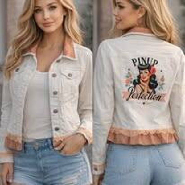 Pinup Perfection Upcycled Denim Jacket