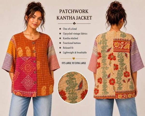 Kantha shirt light jacket