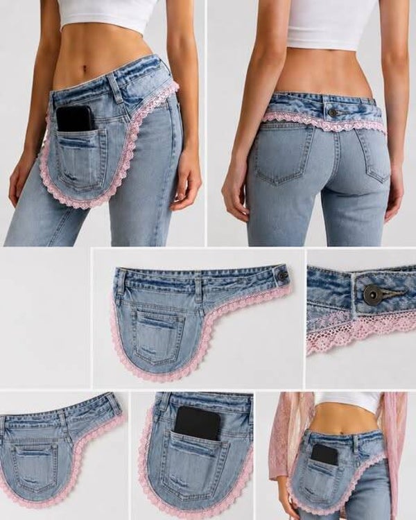 Upcycled Denim Phone Pocket Belt