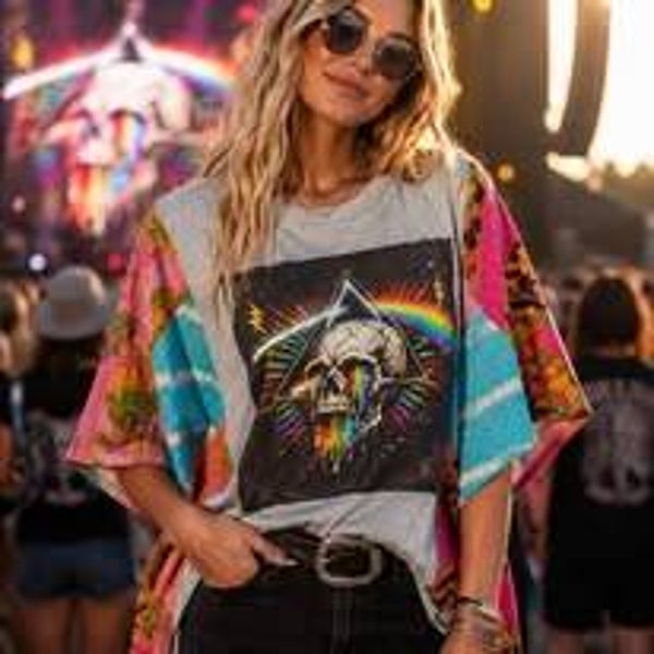 Rock & Roll Kantha Sleeve Tee